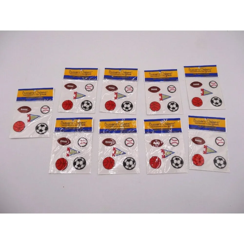 Buttons Galore Mini Embroideries Sports Balls 5 in‎ each package 9 Sealed Packs
